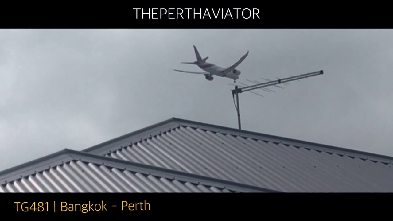 THAI AIRWAYS B787-8 Dreamliner (HS-TQB) final approach into Perth