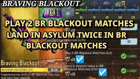 Land in Asylum twice in BR Blackout  Play 2 BR Blackout Matches Very Fast  || CODM  Task Complete ||