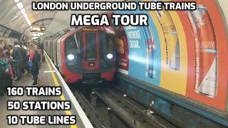4K London Underground Tube Trains Mega Tour, 2 hours & 45 minutes, 160 trains, 50 stations, 10 lines