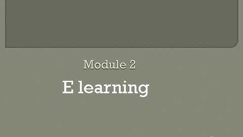 PBS-  BCom/BBA Module 2,  E-Learning Part 1