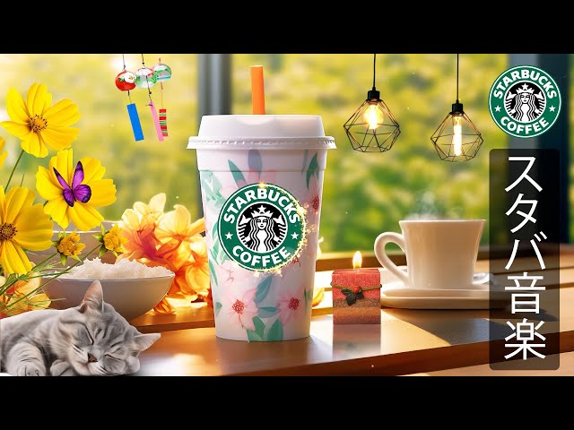 スターバックス2025、コーヒー無し スタバの音楽 2025】【途中広告なし】8月のスターバックスで