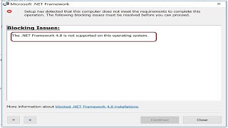 حل مشكلة تثبيت برنامج net framework | is not supported on this opening system