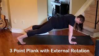 3 Point Plank ~ Extension & External Rotation