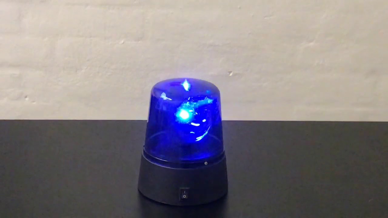 Tanke åbning vejledning Politiblink lampe med roterende blåt lys - YouTube