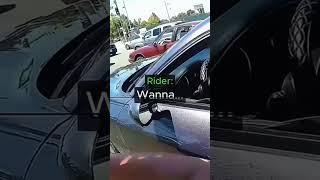 Biker and driver hug out a mirror hit #viral #crashdrive #youtubeshorts #motorcycle #collisioncam