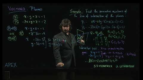 Vectors: Planes - 05. Example: Intersection of two planes (algebraic solution)