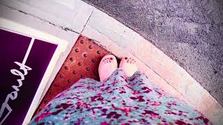 ASMR feet in heels walking on sidewalk in summer