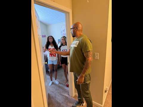 Larry bangs on the door to Brooke's room since she locked him out and checks her!