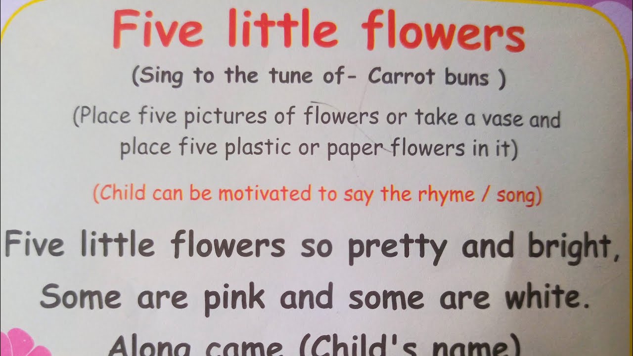 Exam Special Selected Rhyme Five little flowers sdteacher1582
