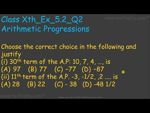 CLASS 10 CHAPTER 5 Arithmetic Progressions Ex. 5.2 Q2 NCERT, AP CLASS 10 MATH, nth TERM OF AP