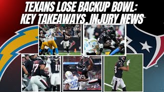 Houston Texans lose backup bowl Key takeaways Keylan Rutledge debut injury news