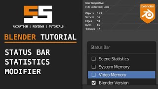 Blender 2.9 Status Bar show statistics and modifiers