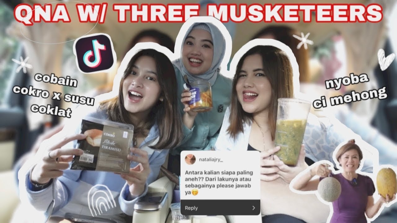 QNA BARENG THREE MUSKETEERS SAMBIL COBAIN CI MEHONG & COKRO x SUSU VIRAL TIKTOK!! | Aurellaurel