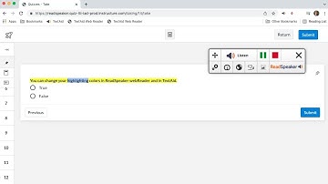 Using ReadSpeaker to Read True False Canvas New Quiz Questions