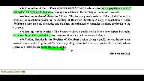 ISSUE OF SHARES I 12 COMMERCE I SP I CHAPTER 1 I PART 6 I BY VIRAL SIR