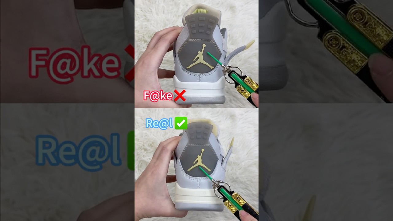 Оригинальные и поддельные кроссовки Photon Dust Jordan 4 