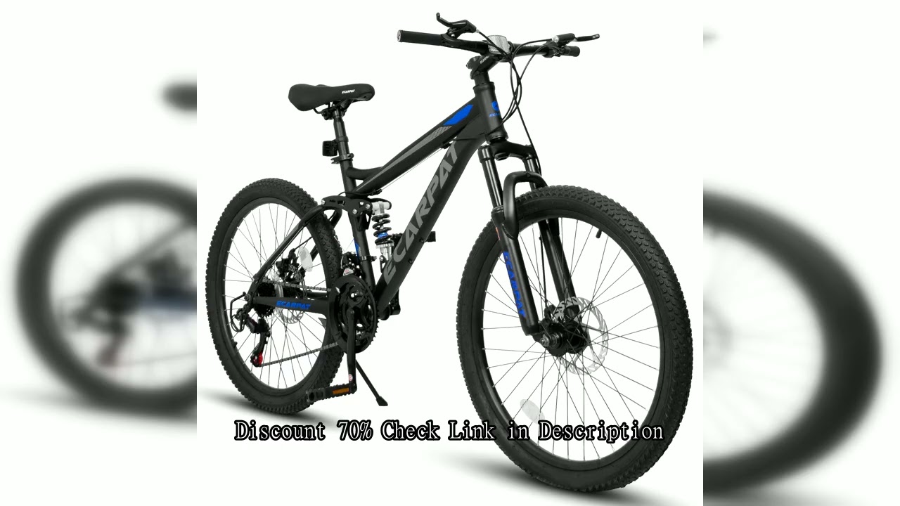 Ecarpat Dual Full Suspension Mountain Bike 24/26/27.5 Inch, Mens Women Teenagers Boy Girl Mountain B