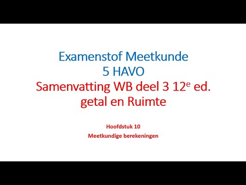 Examenstof Havo Wiskunde B | Onderdeel Meetkunde ~ Samenvatting  Hoofdstuk 10 12e ed Getal en Ruimte