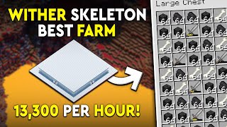 Minecraft Wither Skeleton Farm Tutotrial - Easy & FAST! - 13,300 P/HR!