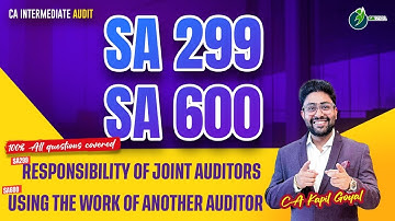 SA 299 Joint Audit | SA 600 Using the Work of other Auditor | CA Inter Audit | CA Final Audit