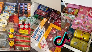 snack drawer restock tiktok compilation 🍓🍒