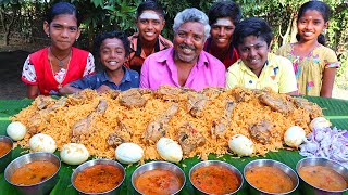 6 KG ROTTU KADAI CHICKEN BIRYANI EATING | ROAD SIDE CHICKEN BIRYANI EATING | VILLAGE BOYS EATING