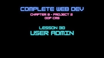 Web Dev 8-30 User Admin