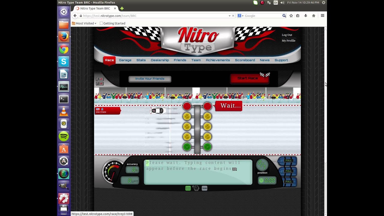 Nitro Type Let's Play 8-13 Test site bug reports