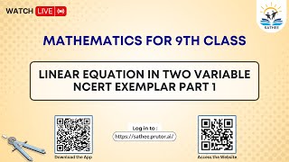 Mathematics Class 9th | Linear Equation in two Variable NCERT Exemplar Part 1