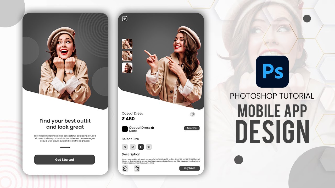 Mobile App Design | UI UX Design in Photoshop Tutorial - YouTube