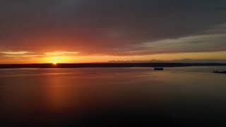 [4K] Sunset on Mavic Air 2 Drone in Puget Sound South Seattle Alec Burke Stock Footage