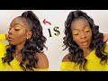 Tuto  half up half down using synthetic hair