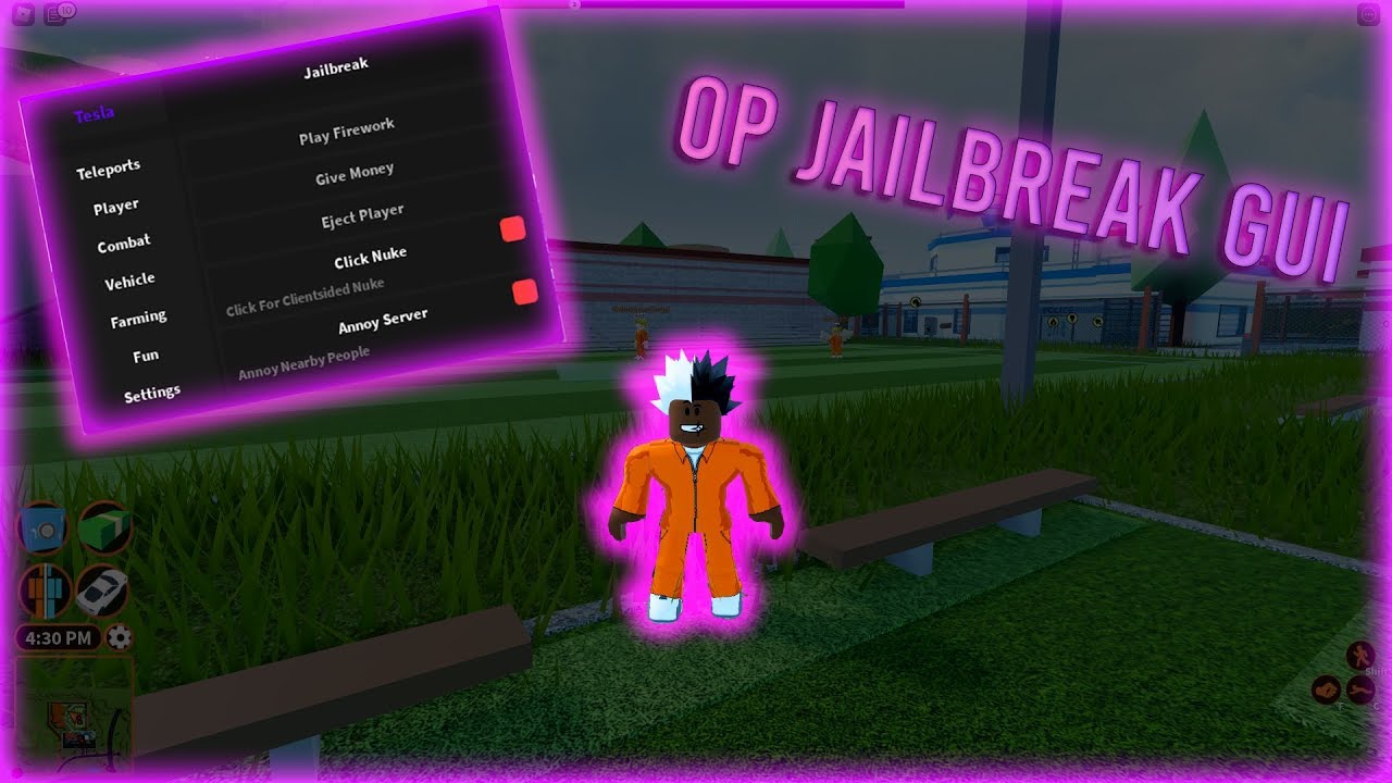 Roblox Op Jailbreak Gui Script Tesla Auto Farm Teleports And More Youtube - tesla roblox jailbreak script