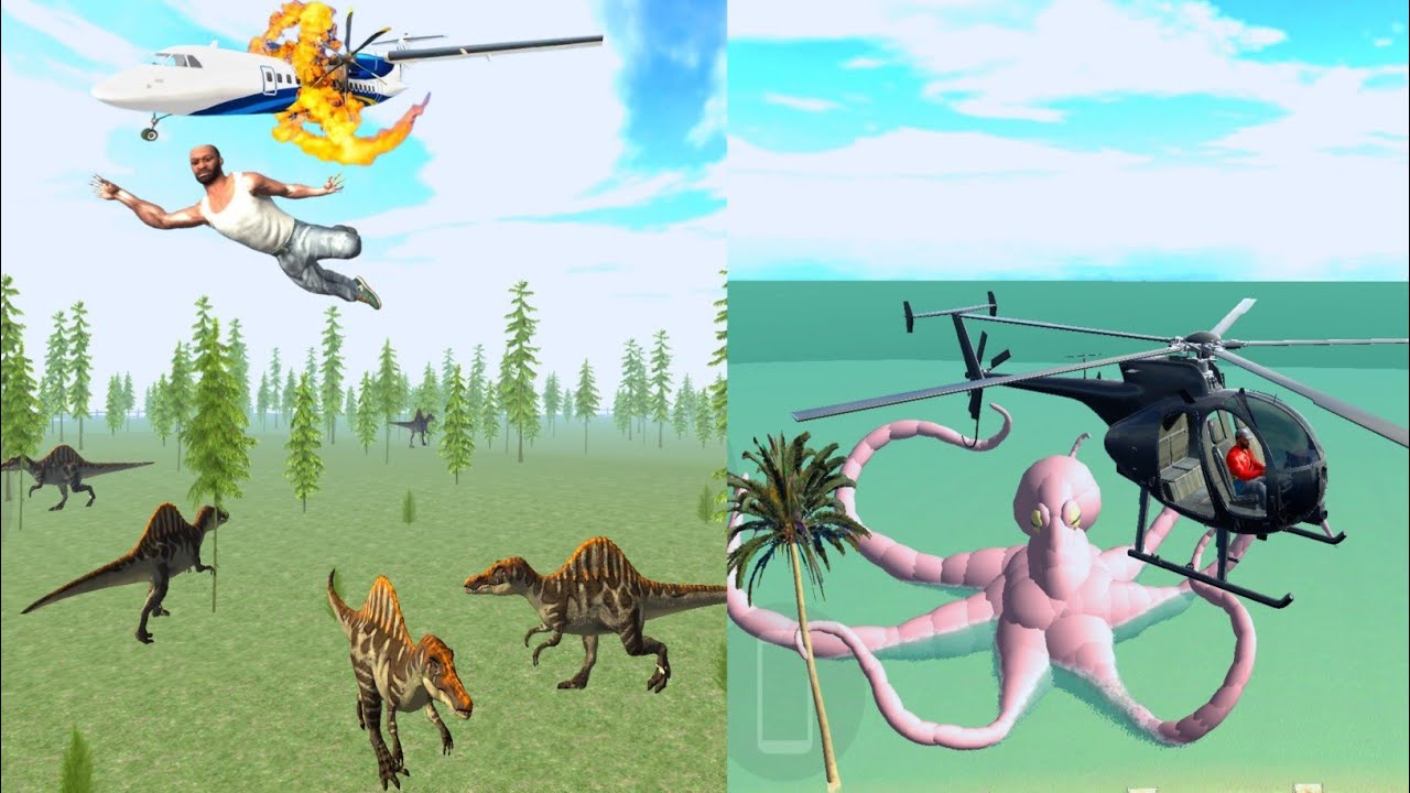 💥Jurassic Park dinosaur 🦕 And Octopus 😂 Funny Gameplay | Indian Bike Driving 3D 