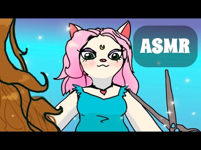 ASMR ANIMATED cat in beauty salon care about you (SUB) асмр кошечка сделает тебя красивым, анимация