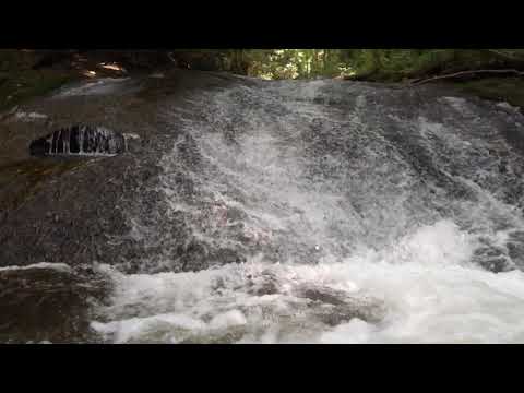 The Upper Falls of the Twin Falls Trail on Reedy Cove Creek in slow motion - South Carolina