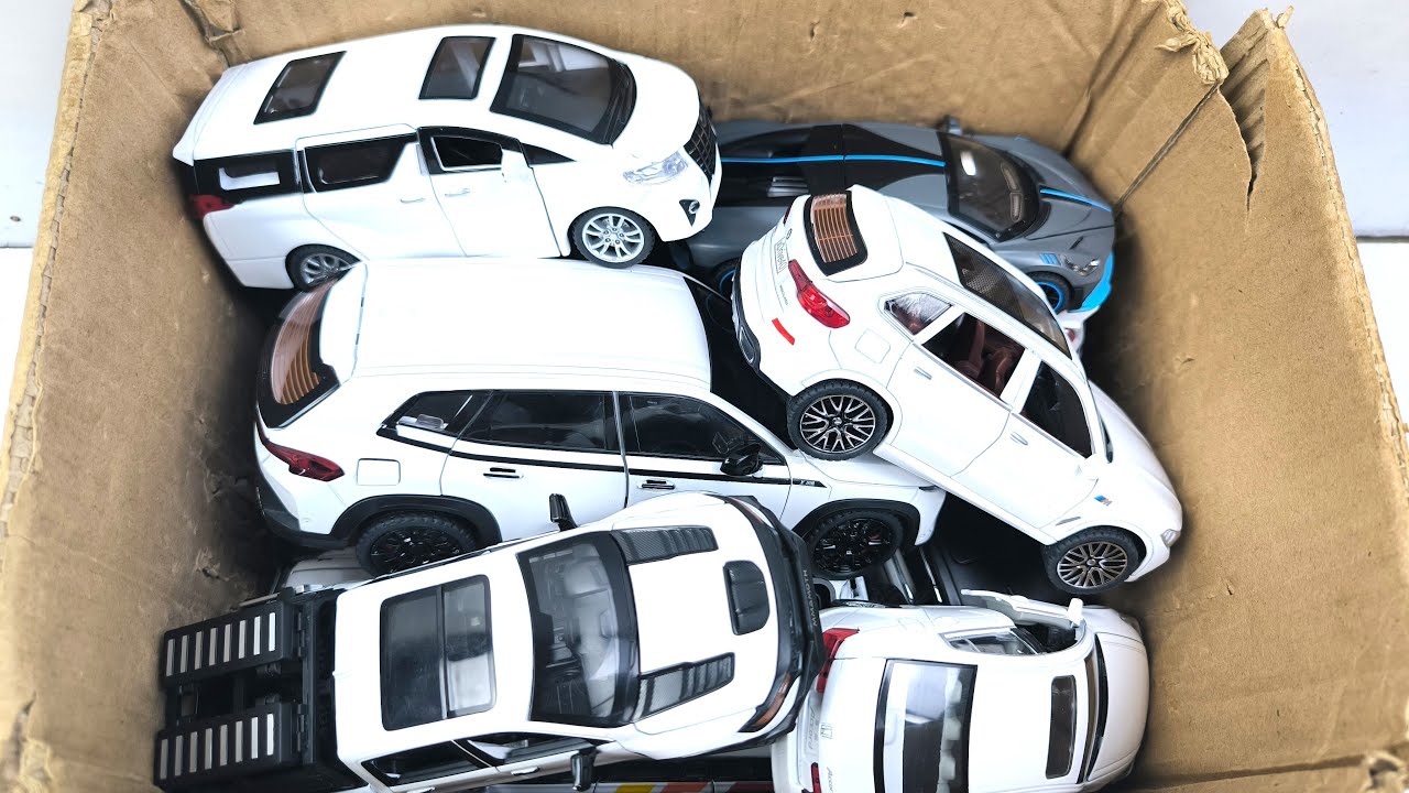BOX FULL OF Diecast Cars - Toyota, Honda, Bugatti, Tesla, Range Rover, Lamborghini, Ford, Bmw, GMC