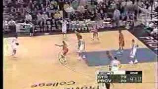 Celebrity Shammgod hits game-tying 3. Pc vs SU, 1997 Wealth