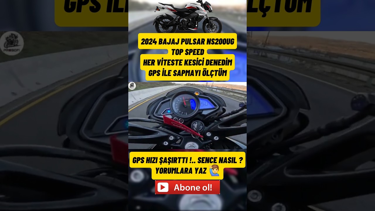 2024 MODEL BAJAJ PULSAR NS200UG TOP SPEED !.. HER VİTESTE KESİCİ DENEDİM GPS İLE SAPMAYI ÖLÇTÜM