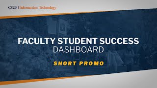 Faculty Student Success Dashboard | Promo