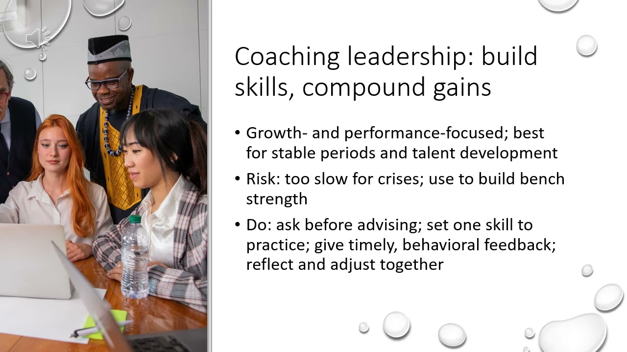 Lecture 8 Leadership Styles Directive, Democratic, Servant, Situational