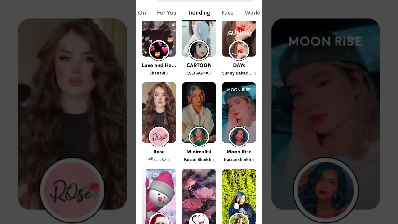 Trending Snapchat filters , best filters,
