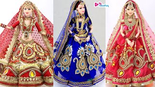 3 Barbie Bridal Lehenga Designs - Indian Wedding Lehengas for Dolls