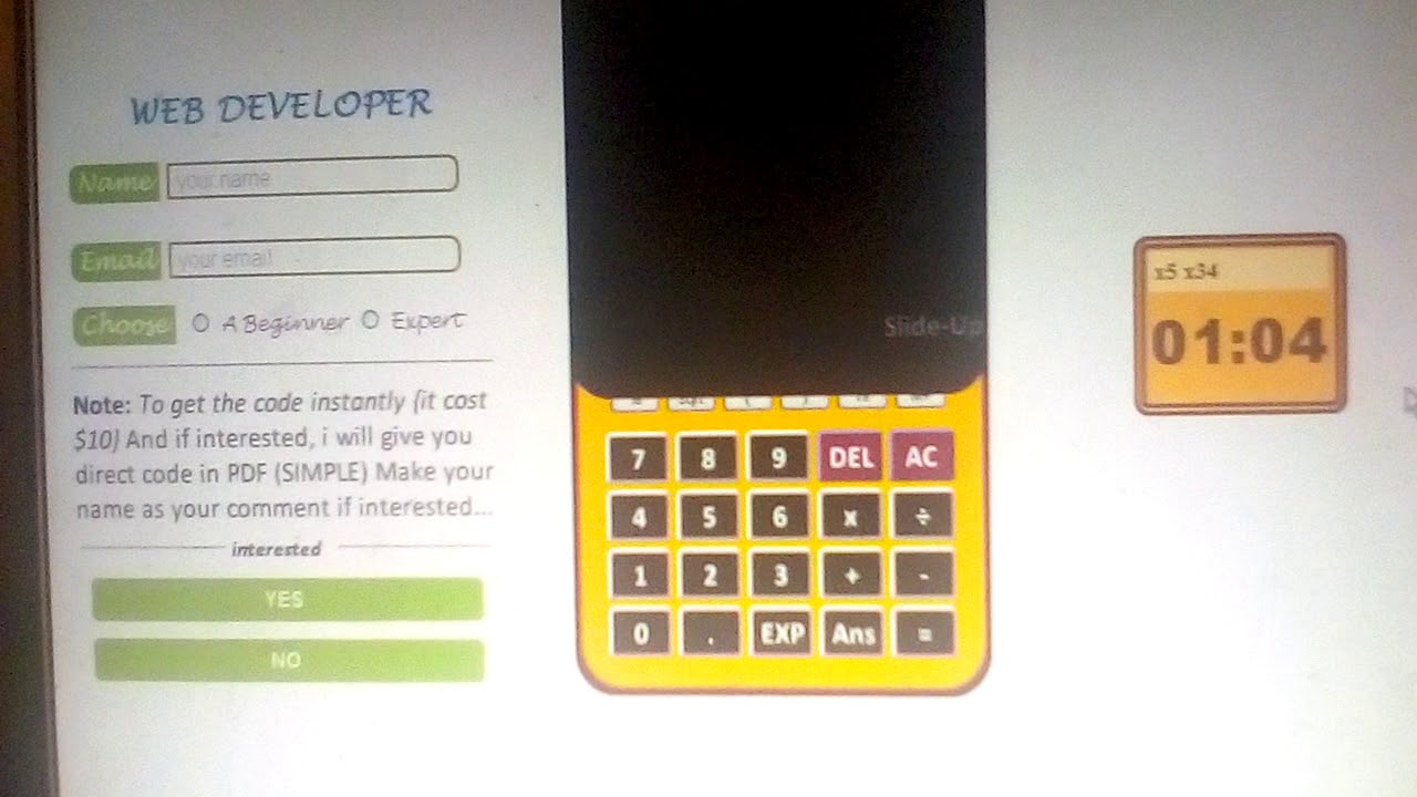 A slider calculator with simple html and css code YouTube