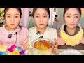 Colorful Jelly Mix, Fruit Bowl, and Yellow Rosette Dessert