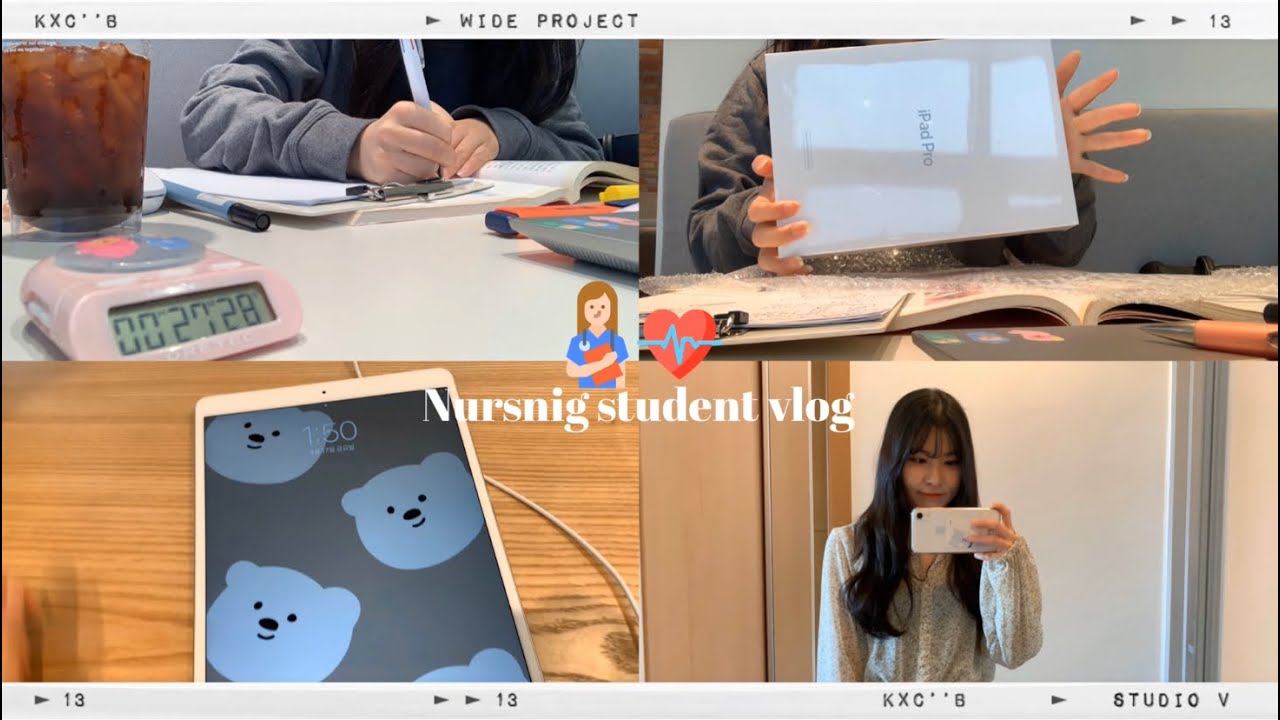 ENG) VLOG 🤍 간호학과 일상 브이로그:: IPad pro10.5 도착🍏 필기구 잔뜩 주문✍🏻 공부하고 과제하는 일상