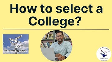 How to select a college? | Prof. C. Arun Kumar