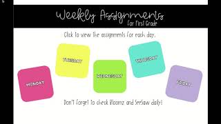 First Grade DL Weekly - Google Slides