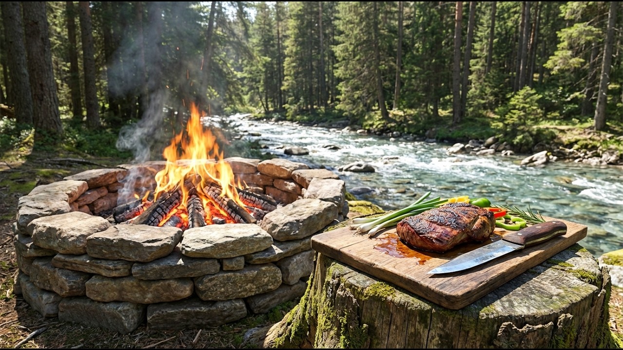 Треск костра у реки — мужской релакс для работы, сна #fireplace #asmr #sleep #sleepmusic #workout