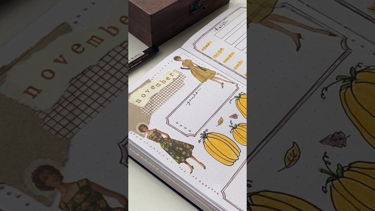 november 2023 bullet journal setup 🍂🍁 autumn plan with me In 4 pages 